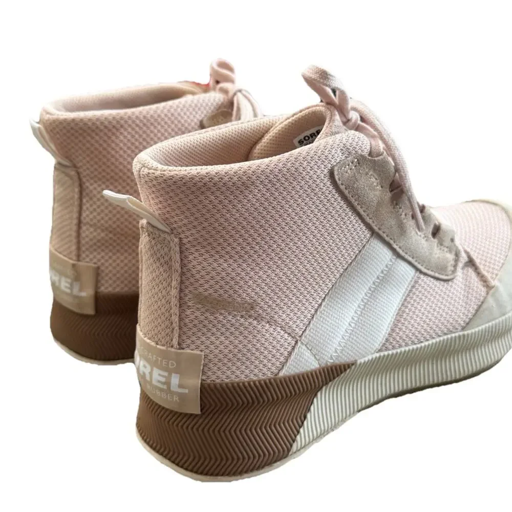 Sorel Out N About III Mid Sneakers NL4861-260 Pink White boots Womens Size 8.5